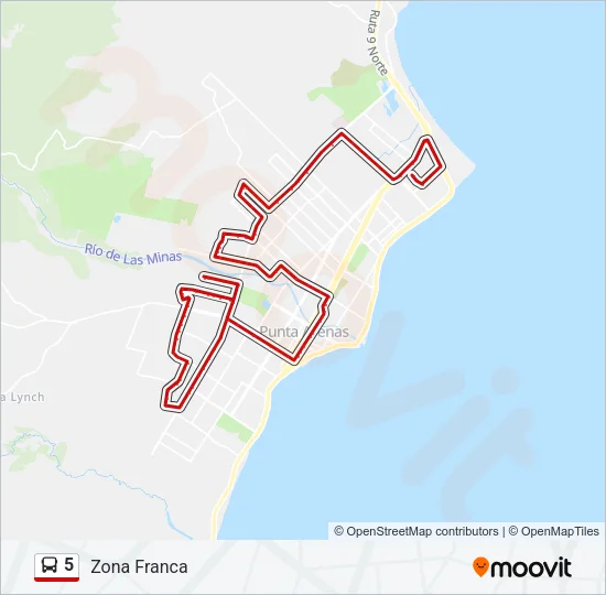 5 Bus Line Map