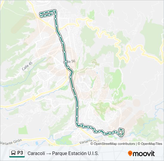 Mapa de P3 de autobús