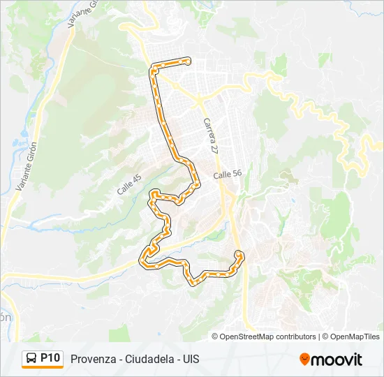 P10 Bus Line Map