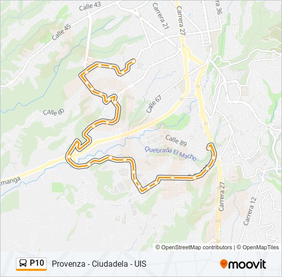 Mapa de P10 de autobús