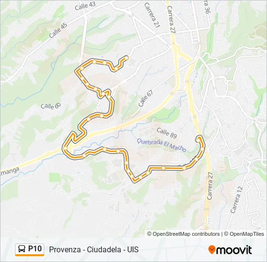P10 Bus Line Map
