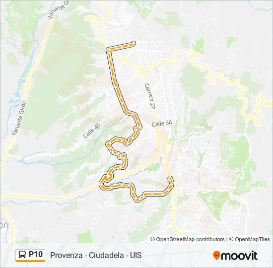 P10 Bus Line Map