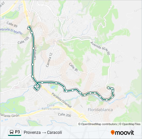 Mapa de P3 de autobús