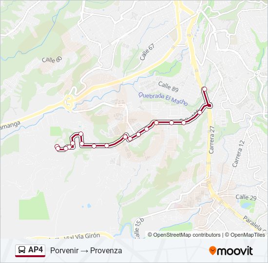 Mapa de AP4 de autobús