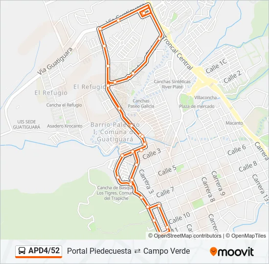 APD4/52 Bus Line Map