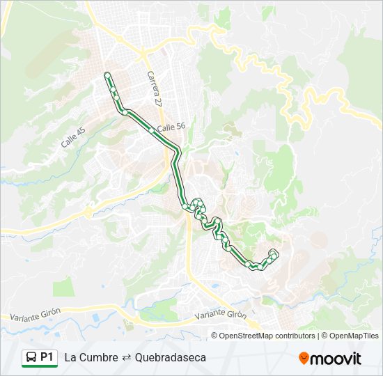 Mapa de P1 de autobús