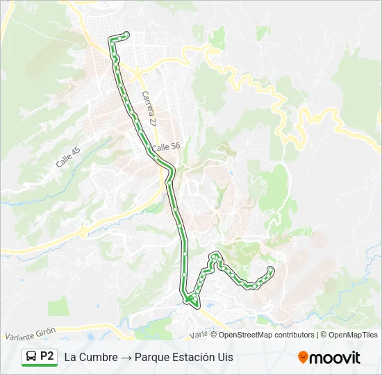 P2 Bus Line Map