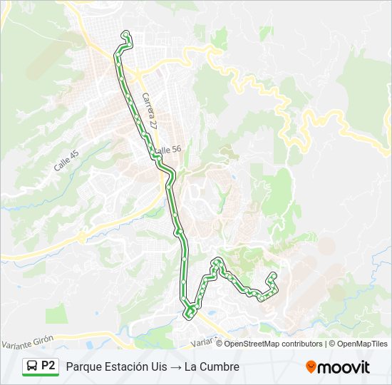 Mapa de P2 de autobús