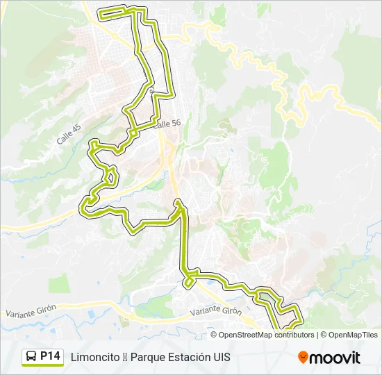 P14 Bus Line Map