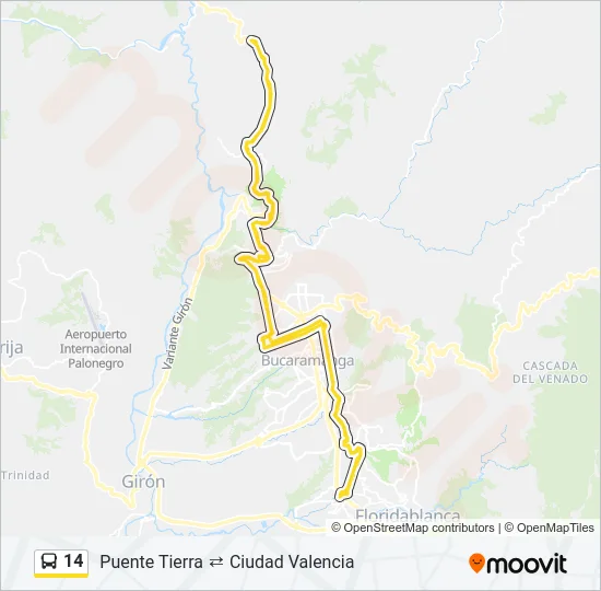 14 Bus Line Map