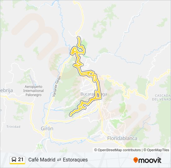 Mapa de 21 de autobús