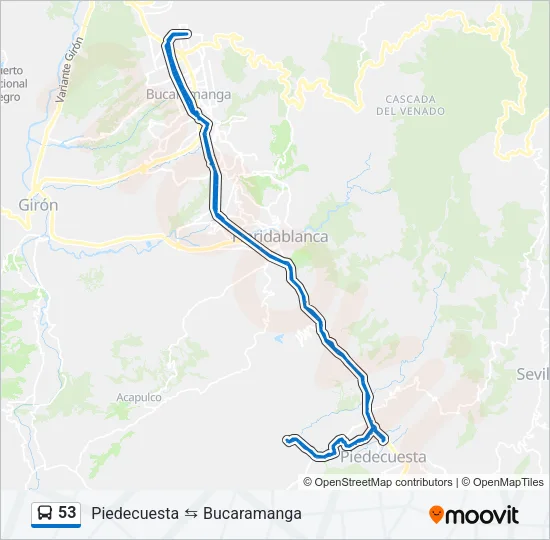 53 Bus Line Map
