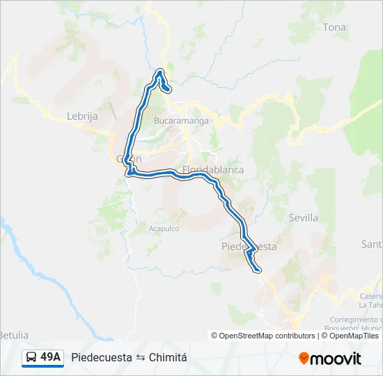 49A Bus Line Map