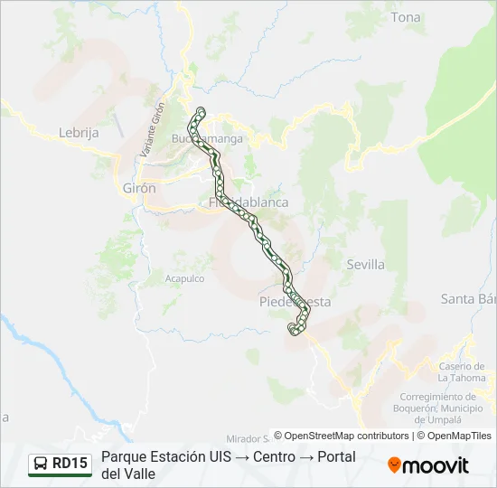 RD15 Bus Line Map