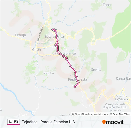 P8 Bus Line Map
