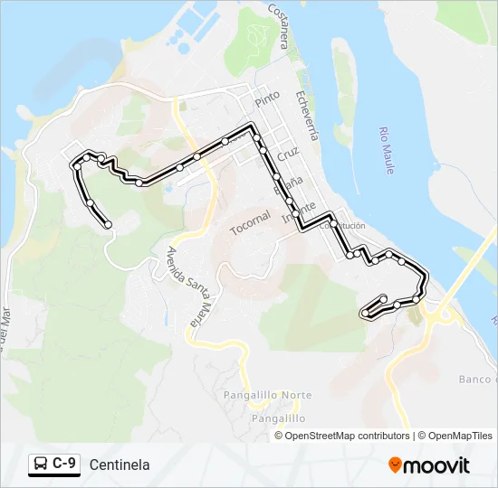 C-9 Bus Line Map