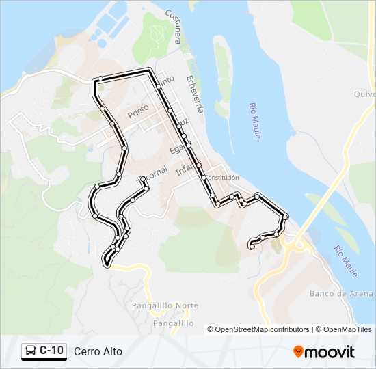 Mapa de C-10 de autobús