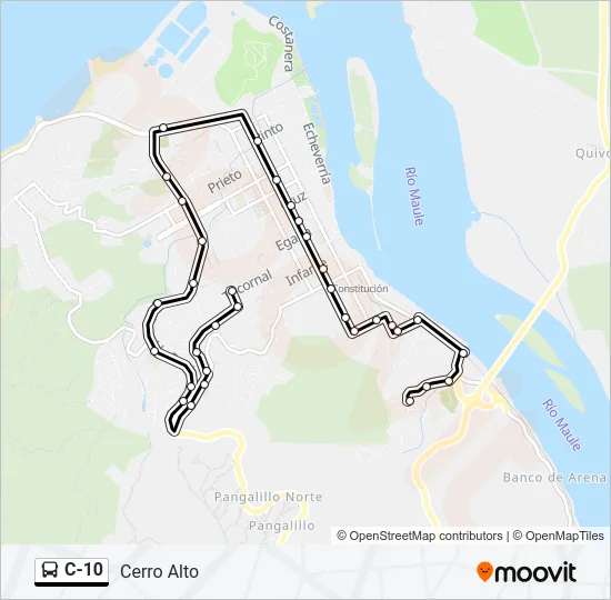 Mapa de C-10 de autobús