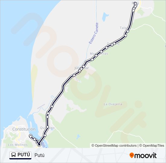 PUTÚ Bus Line Map
