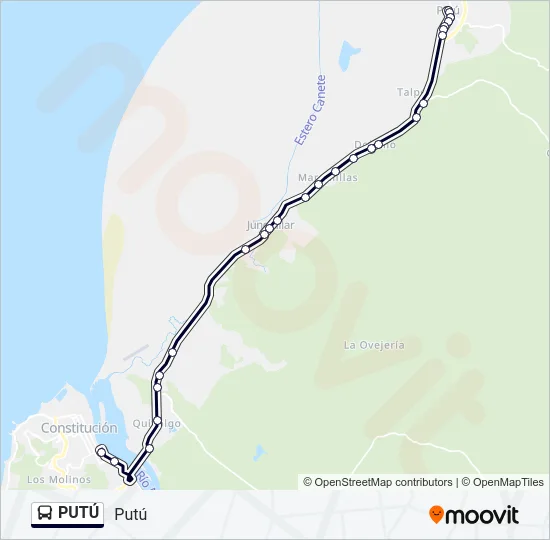 PUTÚ Bus Line Map