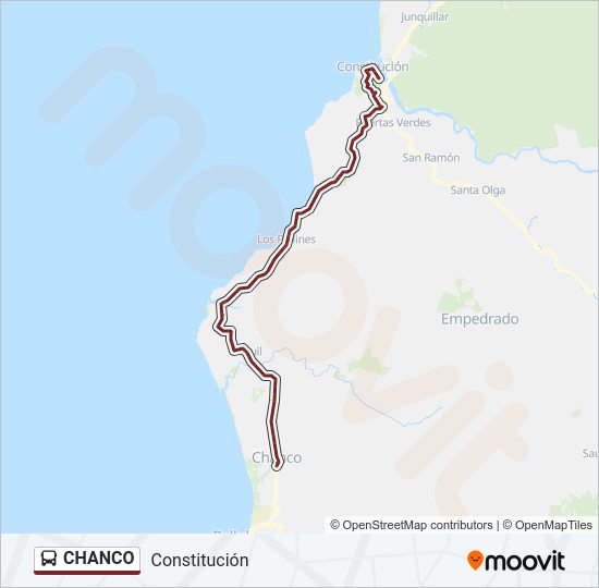 Mapa de CHANCO de autobús