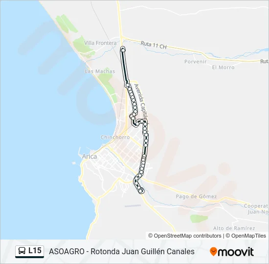 L15 Bus Line Map