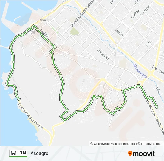 L1N Bus Line Map