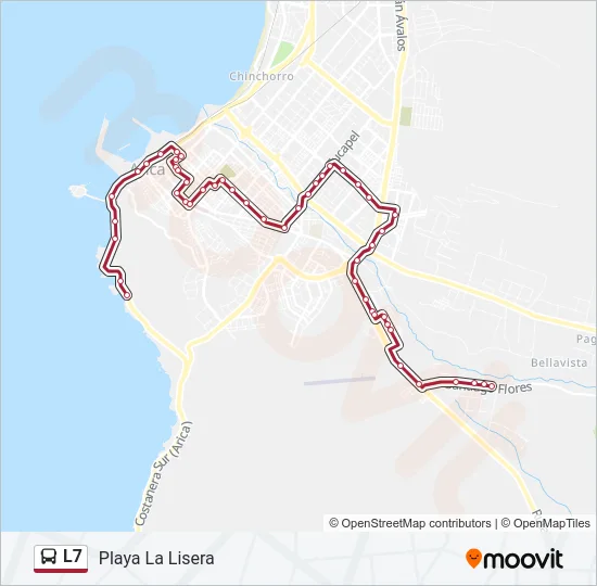 Mapa de L7 de autobús