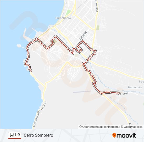 Mapa de L9 de autobús