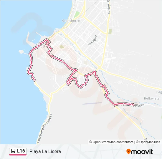 L16 Bus Line Map