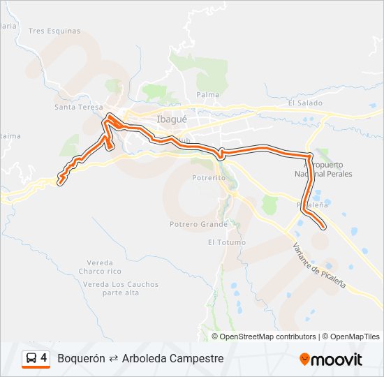 Mapa de 4 de autobús