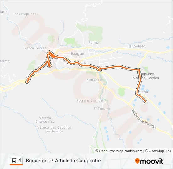 Mapa de 4 de autobús