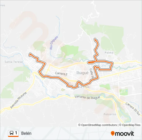 1 Bus Line Map