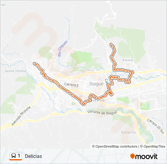 1 Bus Line Map