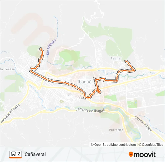 2 Bus Line Map