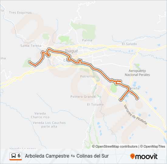 Mapa de 6 de autobús