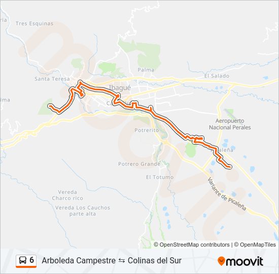 Mapa de 6 de autobús