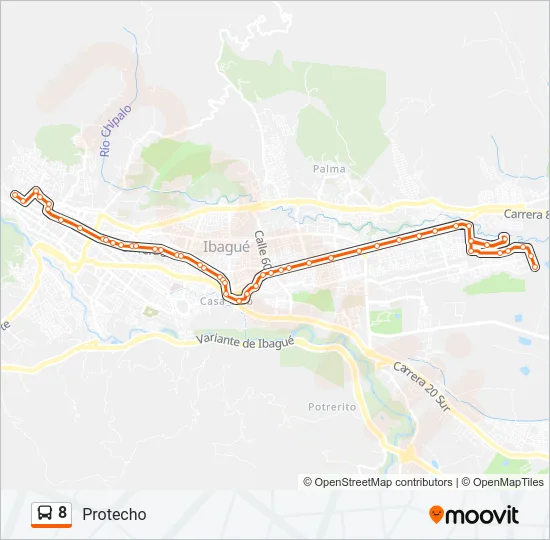 8 Bus Line Map