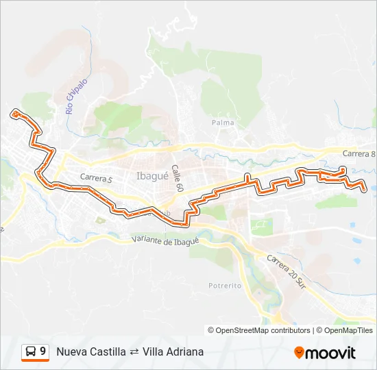 9 Bus Line Map
