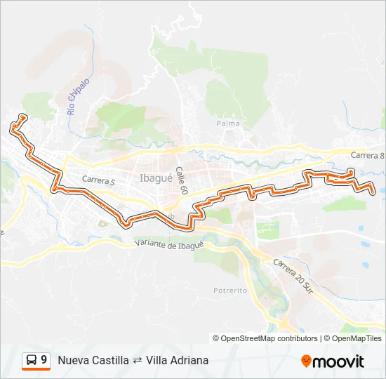 9 Bus Line Map
