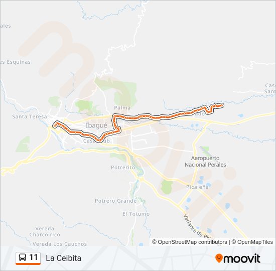 Mapa de 11 de autobús