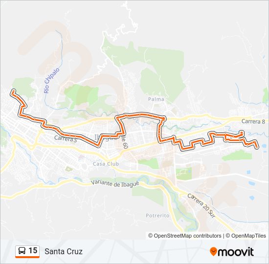 Mapa de 15 de autobús