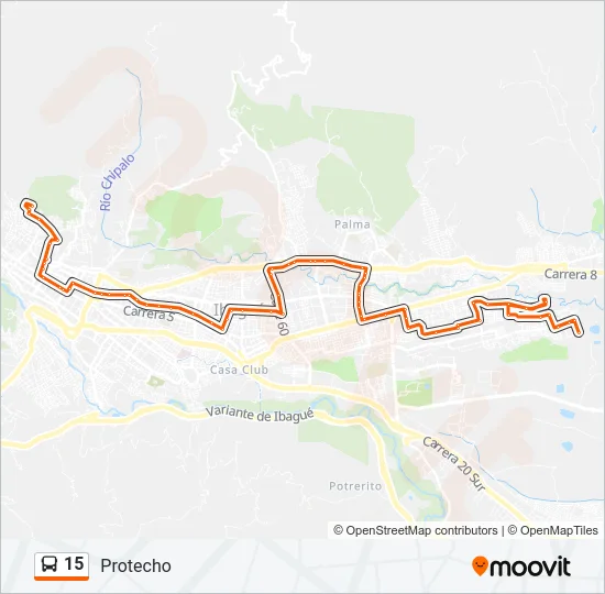 15 Bus Line Map