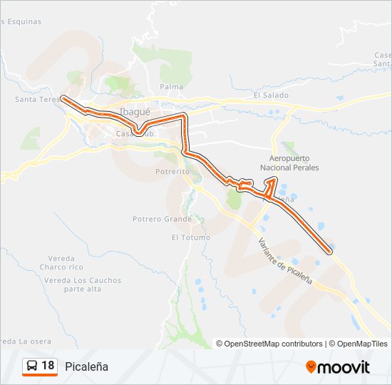 Mapa de 18 de autobús