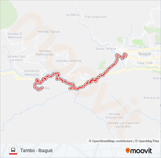 Mapa de VDA. TAMBO de autobús