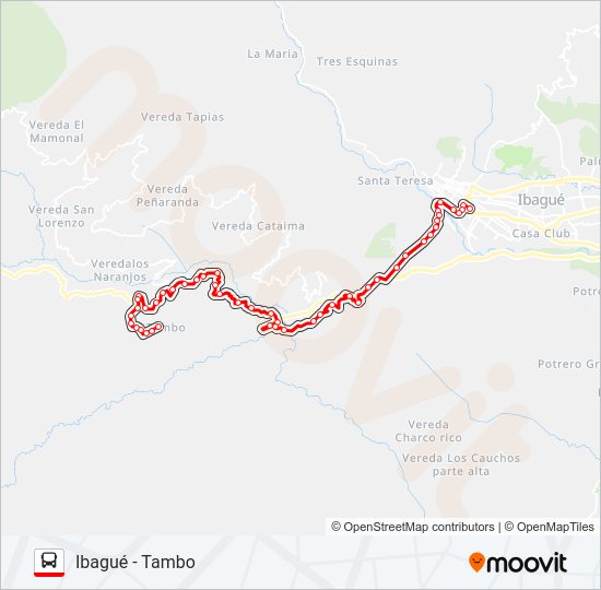 Mapa de VDA. TAMBO de autobús
