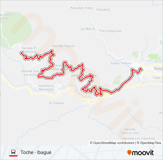 Mapa de VDA. TOCHE de autobús