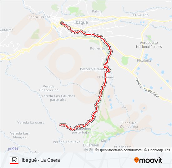 VDA. LA OSERA bus Line Map