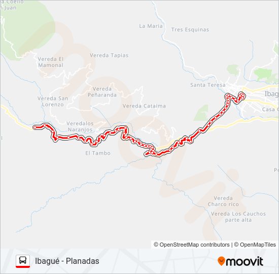 Mapa de VDA. PLANADAS de autobús