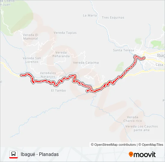 VDA. PLANADAS Bus Line Map